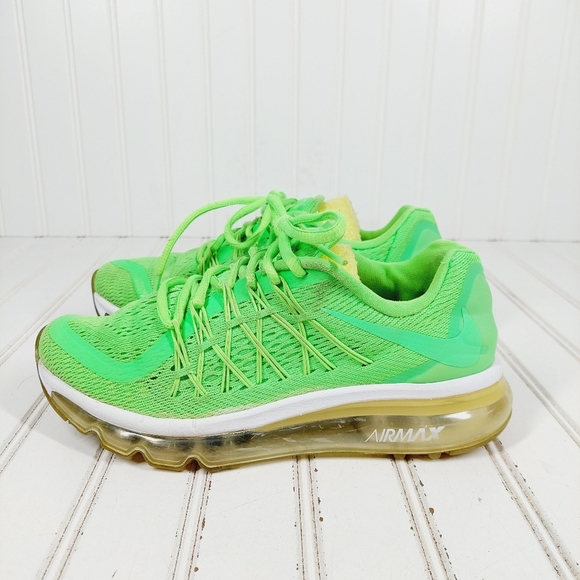 Nike Air Max 2015 Gs Voltage Green Lace Up Running Shoes H548 - Picture 1 of 10